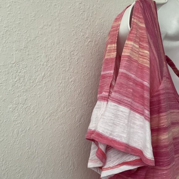 CATO  COLD SHOULDER STRIPED PLUS TOP 22/24W LIGHTWEIGHT EUC - Picture 5 of 8